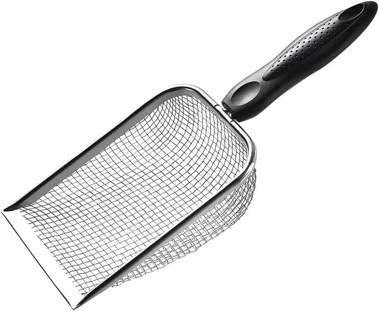 Fine Mesh Filter Deep Litter Scoop with Ergonomic Handle for Cats & Reptiles