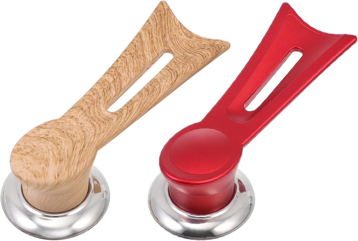 2 Pack Universal Pan Lid Knob Replacement Handle Heat Resistant Wooden & Red
