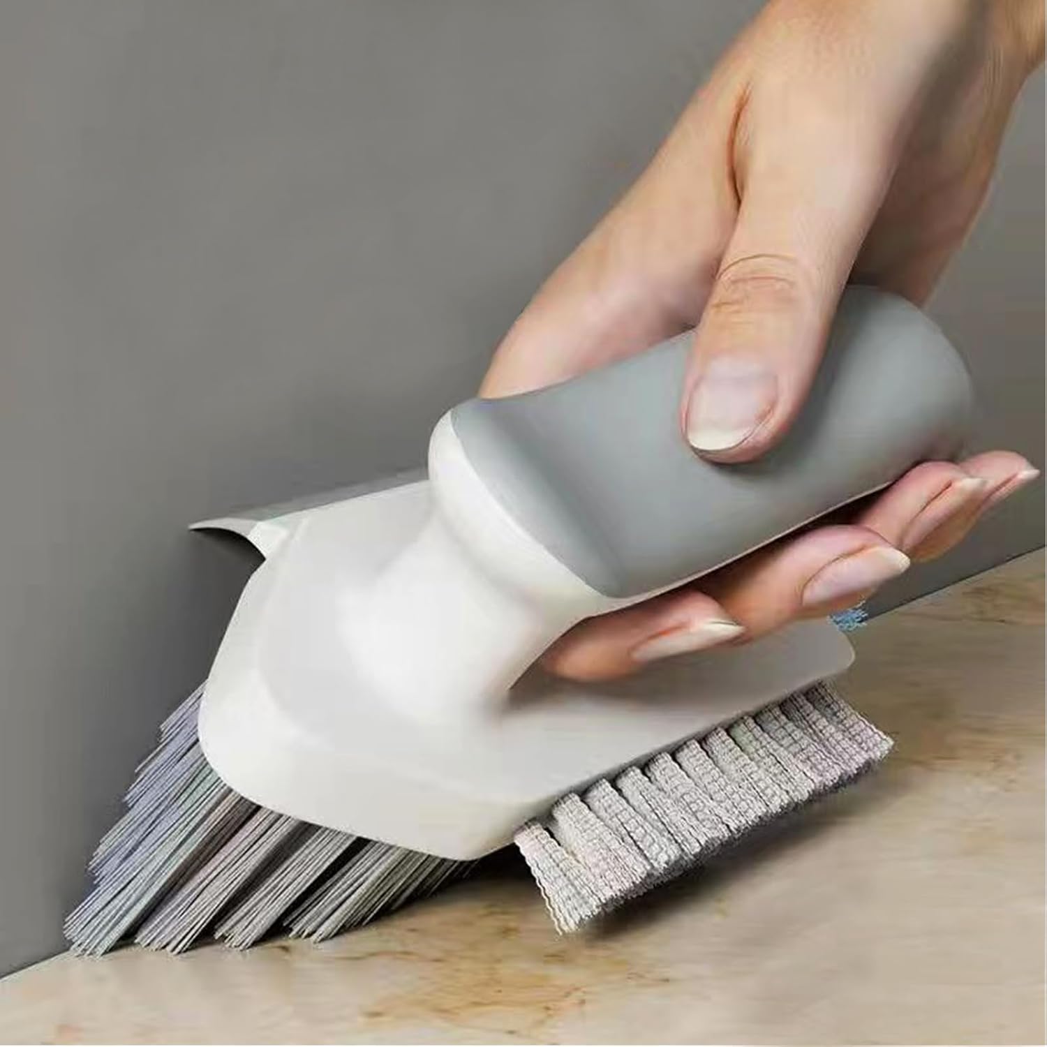 Grey Multi-Functional Durable Polypropylene Scrub Brush Powerful Cleaning Brush for Tiles Grout Kitchen Bathroom Sink Floor Shower Bath
