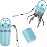 Portable 6-Claw Dog Poop Scooper with Built-in Bag Dispenser - Blue