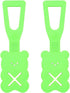 Green Bear Shaped Silicone Dog Poop Bag Holder 2 Pack Hands Free Clip for Full Poop Bags