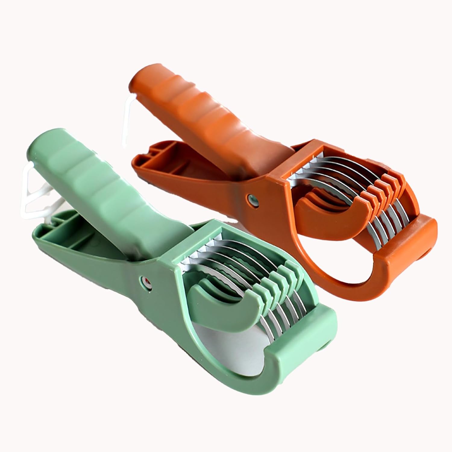 Adjustable Mandoline Slicer with Handle and Safety Guard - Cuts 6 Slices at Once - Vegetable Cutter for Cucumber Carrot Potato - 2 Pack