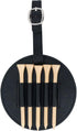 Leather Golf Tee Holder with 5 Wooden Tees 3-1/4 Inch Hook for Golf Bag Strap Hanging