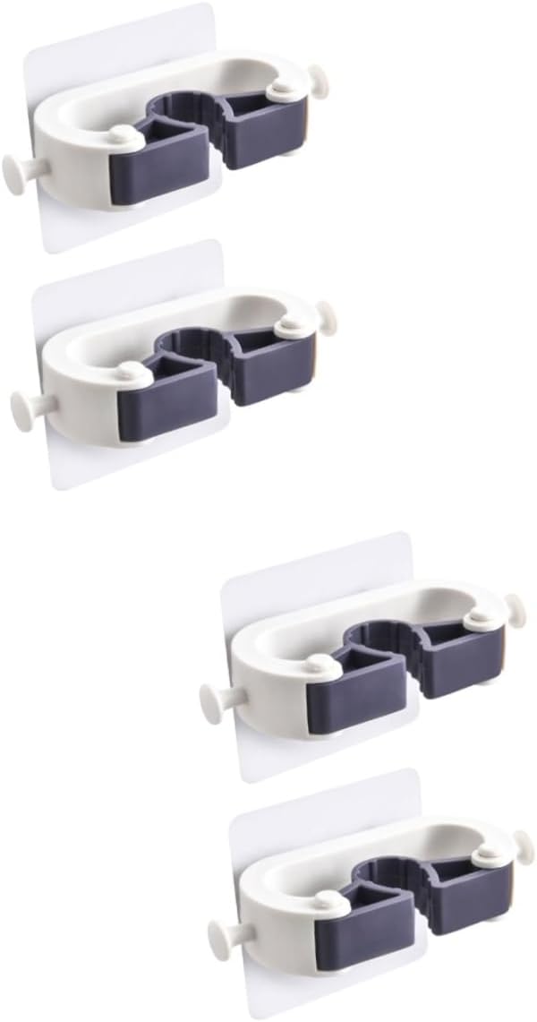 Adhesive Wall Hooks Set of 4 No Drill Hanging System for Kitchen and Garage