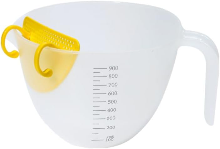 Multifunctional Colander Bowl with Strainer - Measuring Cup/Funnel / Egg Separator - Ideal for Baking