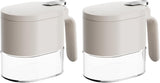 2 Piece Stylish Airtight Herb Jars with Spoon in Lid for Sugar & Salt