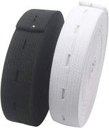 2 Pack Adjustable Elastic Waistbands 5 Meters Black & White Universal Fit for Pants All Sizes Clothing