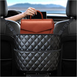 Car Seat Back Organizer with Storage Pockets - Black Vehicle Interior Accessory