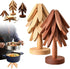 2-Piece Foldable Christmas Tree Design Pot Holders Set Decorative Heat Resistant Trivets with Holder for Hot Pans