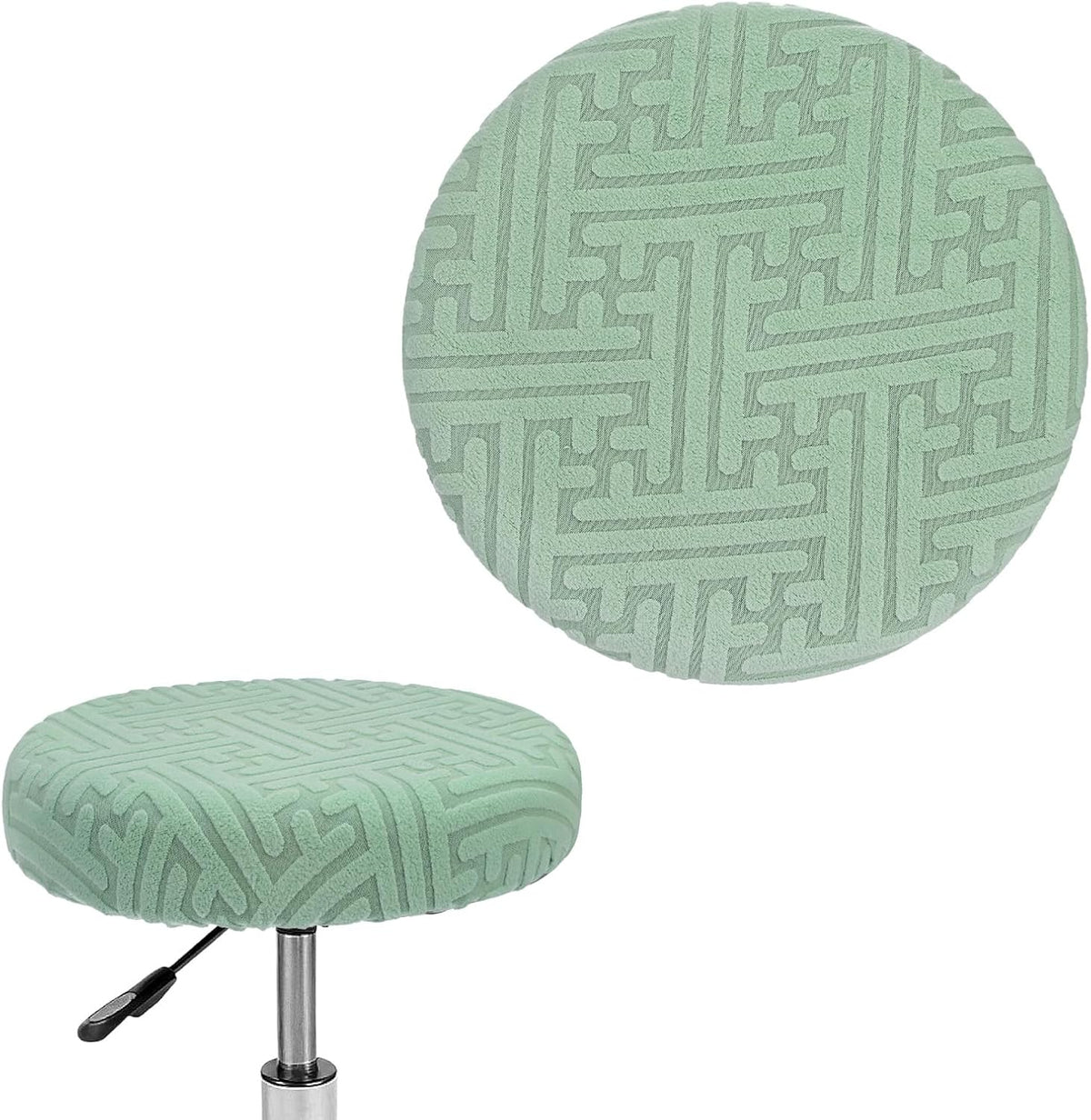 Elastic Chair Cover Round 30-36cm Mint Green Washable Stretchable Stool Cover