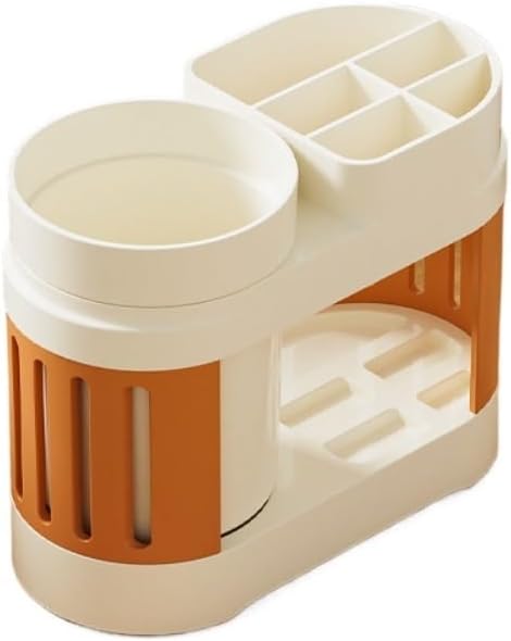 Multifunctional Toothbrush Holder with Toothpaste Dispenser and Cups - Wall-Mounted No Drilling - Bathroom Organizer Set