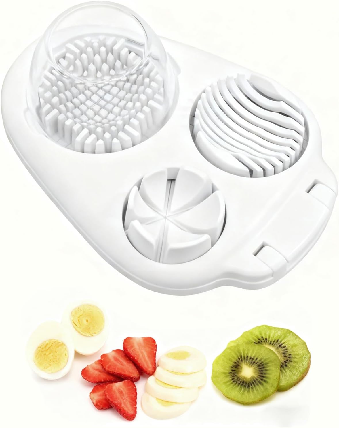 3-in-1 Egg Slicer - Perfect Slices & Chunks - Multifunctional Cutter for Eggs Soft Fruits and Vegetables