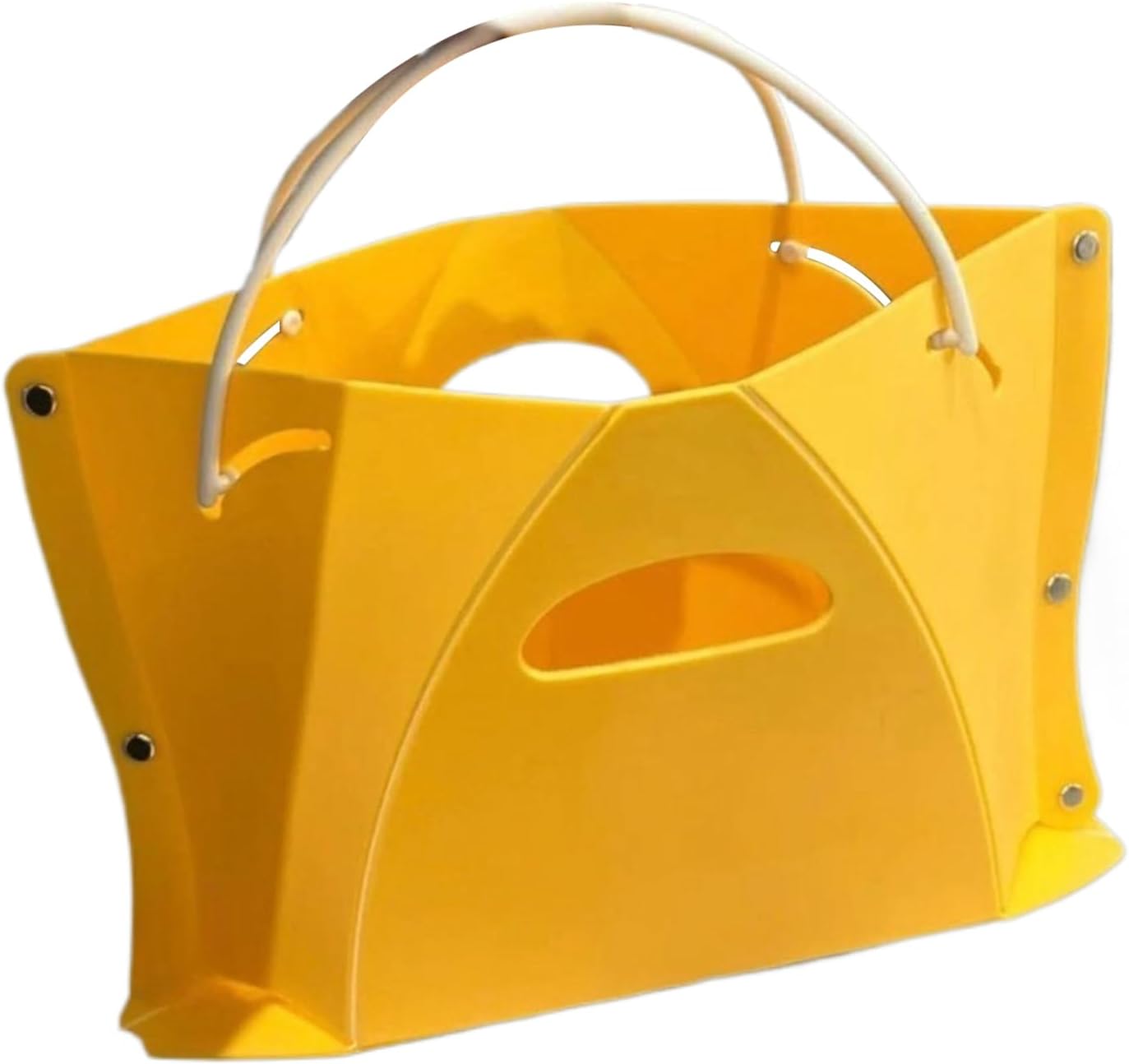 Foldable Step Stool with Handle - Anti-Slip Step for Kids & Adults - Ideal for Kitchen Bathroom Camping - Yellow - Pack of 1