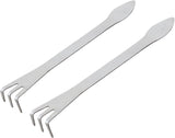 2 Pack Stainless Steel 3-Tine Root Rake Mini Candy Grip Handle Garden Tool