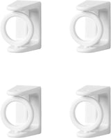 4 Pack White Curtain Rod Brackets with Rotating Function Support Shower Rod Tension Mounting for Home or Hotel