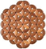 Round Wooden Pot Stand 24cm - Solid Wood Heat Resistant Table Protector for Kitchen & Dining Room