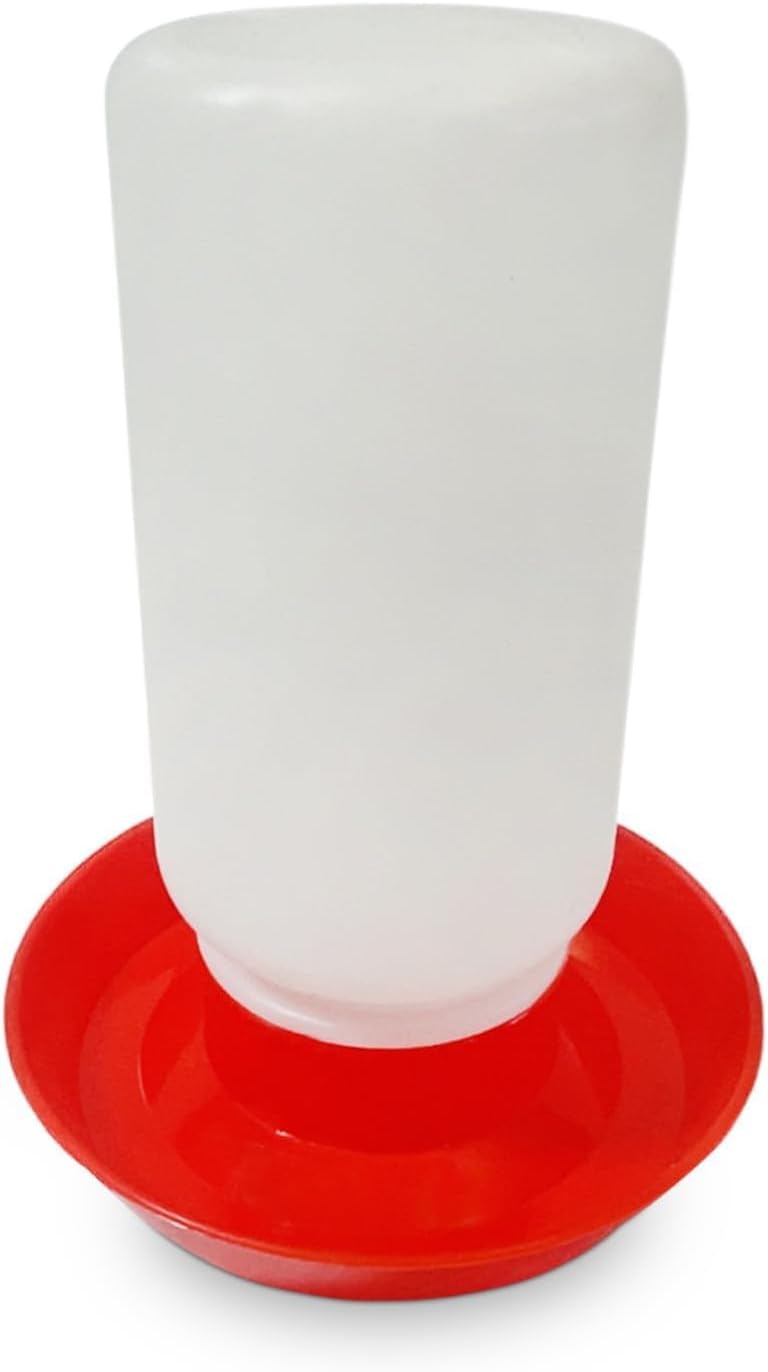 1L Durable Poultry Water Container for Chickens Ducks Turkeys Quail - Reusable Drinker Feeder