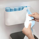 Multifunctional Wall-Mounted Storage Rack Set No Drilling Required Trash Bag Holder Bathroom Dispenser