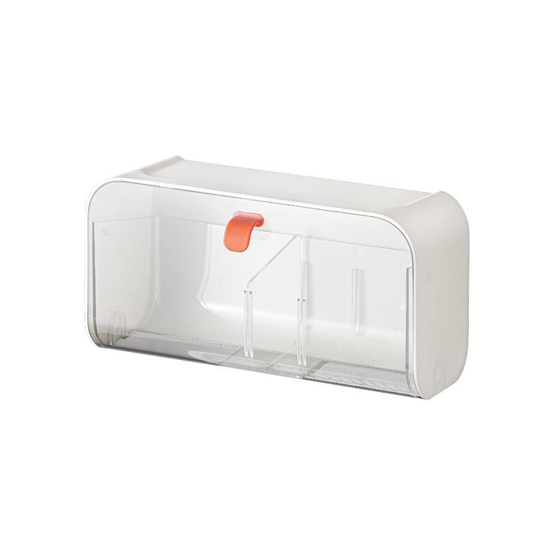 White Storage Box with Lid for Cotton Swabs Cotton Pads Toothpicks Household Organizer