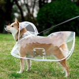 Transparent Dog Raincoat Medium Size - Portable Puppy Rain Jacket with Cape and Hood - Waterproof Outdoor Pet Apparel