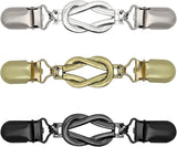 3-Pack Clothing Clips for Women & Men Waist Trouser Shirt Collar Scarf Card Holders Secure Dress Pants Waistline Adjustable Fashion Accessory