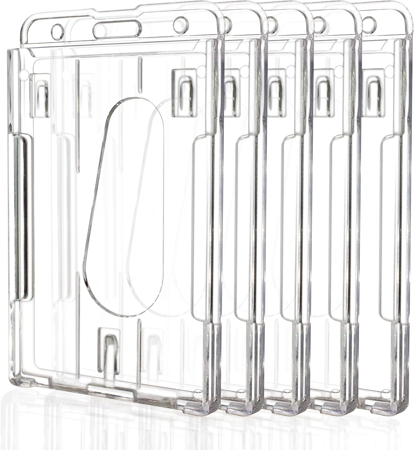 5 Pack Vertical Double Sided Transparent Wall Hooks