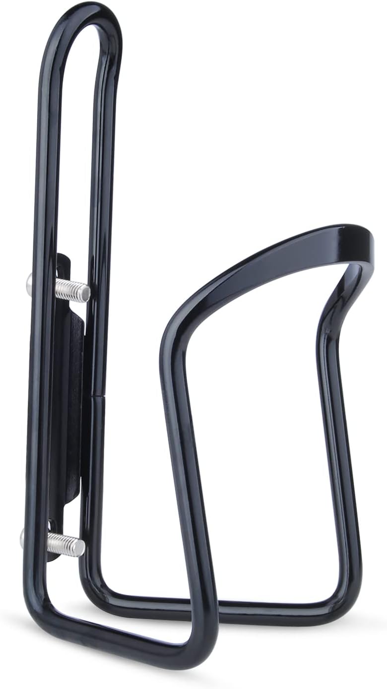 Aluminium Bicycle Water Bottle Cage Universal 70-76mm Mount Lightweight Black with Screws
