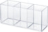 Transparent Pen Holder Desk Organizer - Pencil Marker Paperclip Storage Container - Plastic Stationery Organiser for Office Bedroom Bathroom