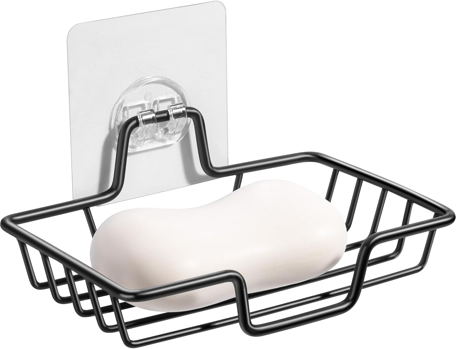 Adhesive Soap Dish for Shower & Bathroom - Stainless Steel - Black - 1 Piece