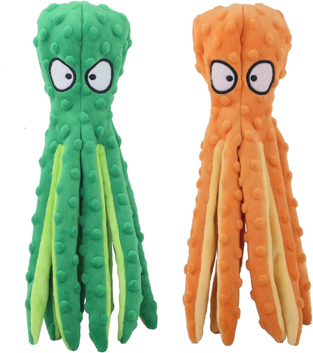 2-Pack Squeaky Plush Dog Toys for Chewers Puppy Teething Durable Interactive Chew Toys for Small Medium Large Dogs Training and Boredom Relief