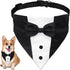 Formal Dog Smoking Set Collar Neckband Adjustable 12.5-21 Inch Black Formal Dog Dress for Wedding Engagement Birthday Fits Small Medium Large Dogs and Other Pets