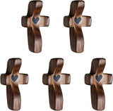 Black Cross Ornaments Set of 5 Wooden Cross Crafts Perfect Gift Idea