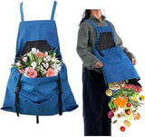 1 Piece Blue Fruit Picking Bag Water Resistant Storage Apron for Garden Fruits and Vegetables Suitable for Outdoor Orchards
