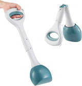 Dog Poop Scooper - 1 Piece - Dark Green - Pet Waste Remover with Secure Closure and Smooth Button - Long Durable Handle - Suitable for Dogs and Cats