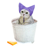 2 Pack Purple Waterproof Cat Shower Caps - Pet Ear Protection Covers for Bathing Rain - Water and Moisture Resistant Cat Ear Caps