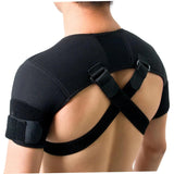 Adjustable Shoulder Support Brace - Black - Breathable Protective Shoulder Sleeve for Sleeping, Sports & Daily Use