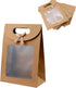 Brown Kraft Paper Gift Bags with Window and Handles 12 Pack Stand Up for Candy Cookies Weddings Parties