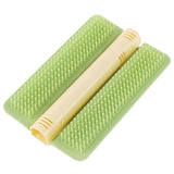 Cat Corner Brush Self-Adhesive - 1 Piece Green - Cat Massage Grooming Tool Wall Mounted Corner Hair Remover for Pet Fur Care