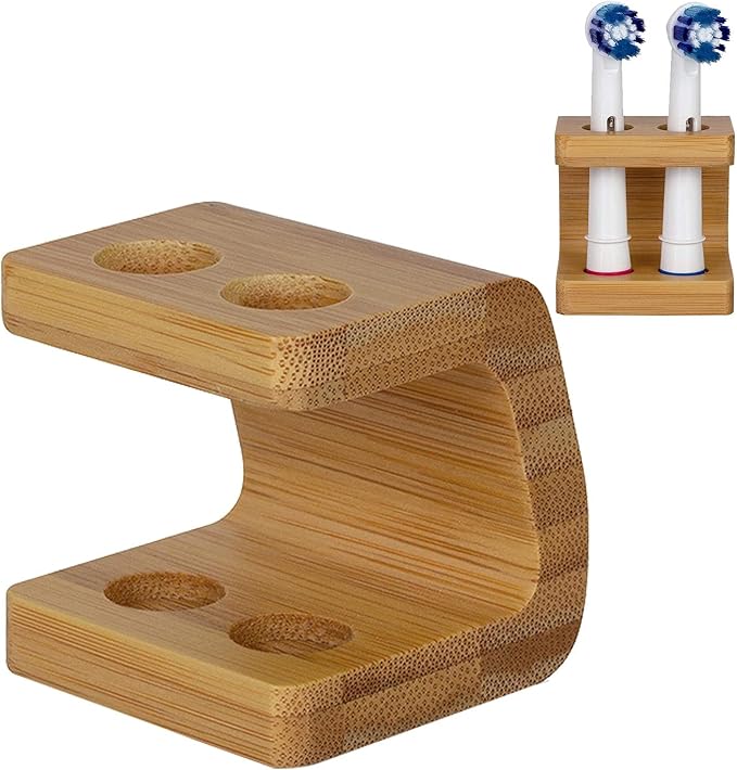 Bamboo Toothbrush Holder Organizer Set of 1 - Keep Bathroom Tidy & Hygienic - Stylish Sustainable Storage Solution