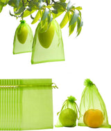 100 Pack Army Green 7x5 Inch Drawstring Mesh Bags for Potatoes Fruit Vegetables Plants Flowers Protection