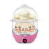 Electric Egg Cooker Steamer with Timer Auto Shut-Off 14 Egg Capacity 350W Double Layer Multifunctional for Milk Food Heating Pink