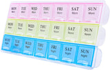 7 Day Pill Organizer 3 Compartments AM PM Evening 21 Slot Weekly Medication Storage Box
