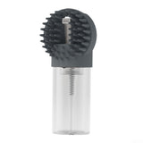 2-in-1 Silicone Pet Bath Brush with Shampoo Dispenser - Grey - Massage Grooming Tool for Dogs and Cats - Perfect for Bath Time Care