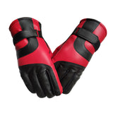 Men's Red Winter Gloves Thick Fleece Warmth for Outdoor Cycling Skiing