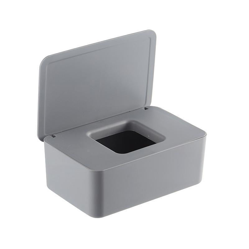 Grey Wet Wipes Dispenser 18x11x7cm Dustproof Multifunctional