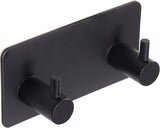 2 Pack Self Adhesive Stainless Steel Towel Hooks 304 Rust Proof Waterproof Black