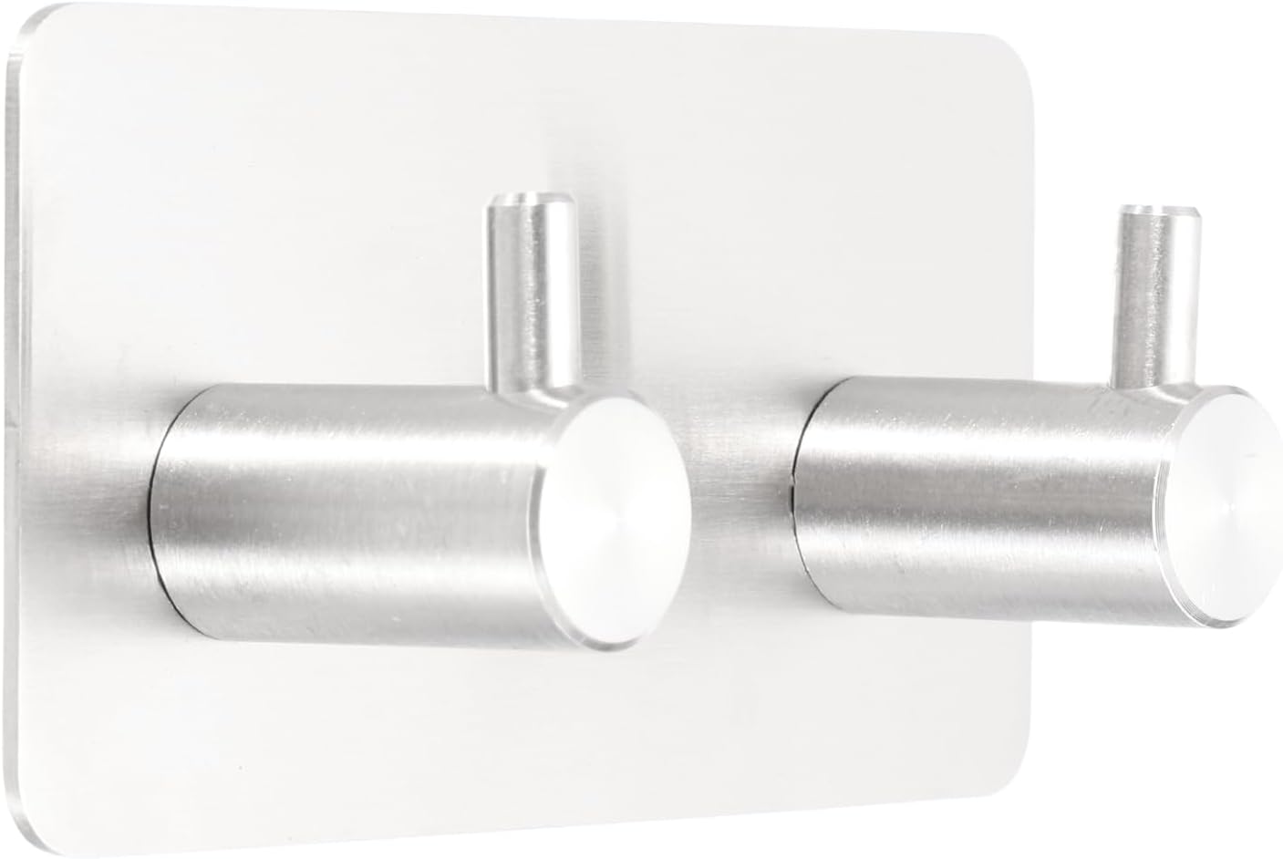 2 Pack Self-Adhesive Towel Hooks Stainless Steel 304 Rustproof Waterproof Silver Wall Mounted Bathroom Kitchen Accessories