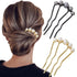 Pearl U-shaped Hair Clips 2 Pack Metal Hair Accessories Professional Hair Pins Bridal Party Festival Daily Use