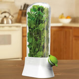 White Food Storage Container with Water Reservoir for Vegetables and Herbs 1 Piece