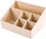 Apricot Cosmetic Storage Box with 6 Compartments - Skincare Organizer and Jewelry Holder